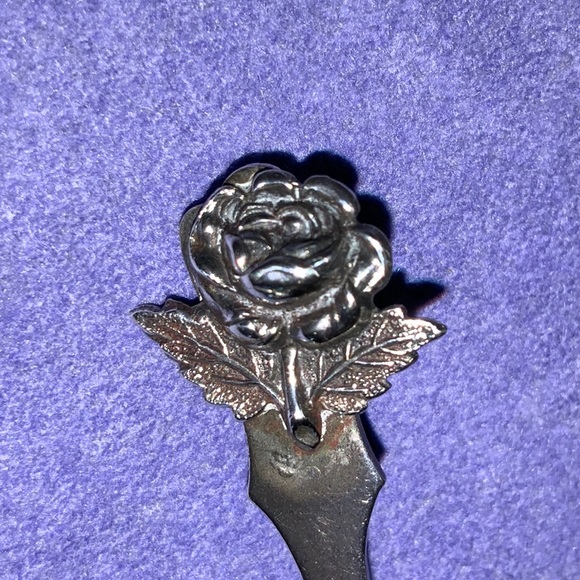Sterling Silver Rose Spoon Pin Vintage - Picture 2 of 5